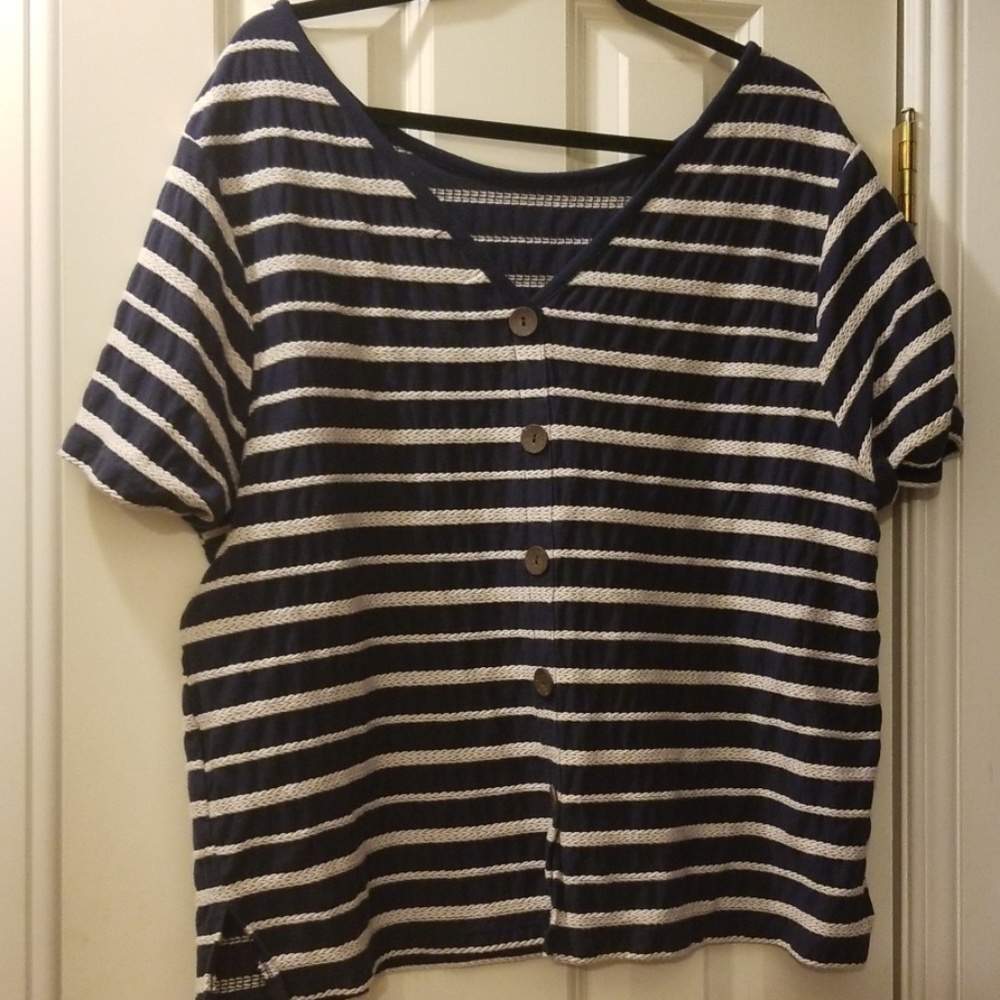 Nautical inspired ladies plus top